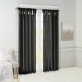 Twist Tab Lined Window Curtain Panel Black 50X108