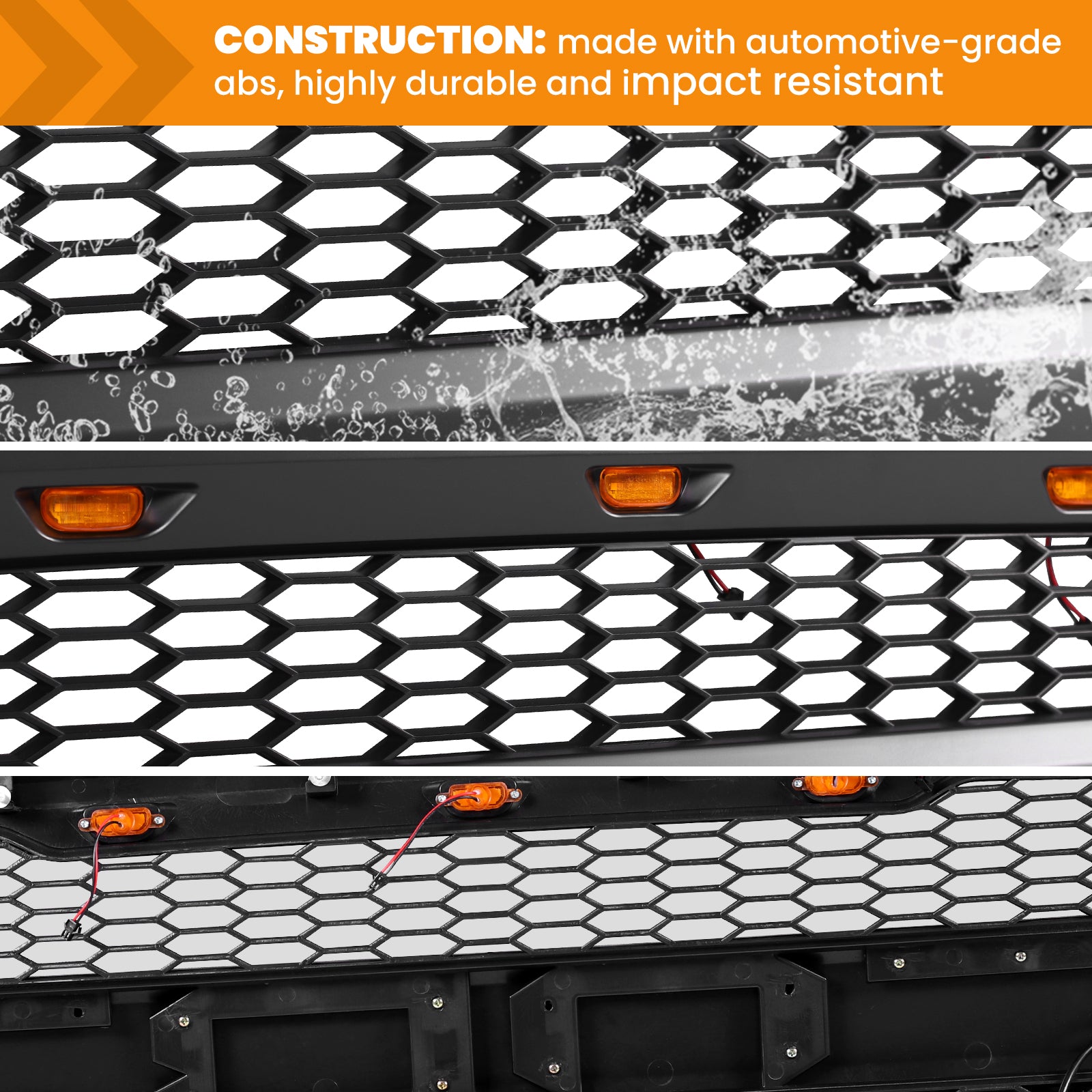 Grille For 2004 2008 Ford F150 With Led Lights Black Abs