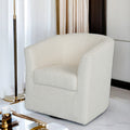 Teddy Velvet Swivel Chair, White, No Installation Required White Teddy