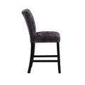 Magaly Dark Grey Bar Stools Kit Of 2 Solid Gray Dining Room Rubberwood Solid Back Set Of 2 Rubberwood Dark Grey Foam Wipe Clean Rectangular Modern Side Chair Foam Mdf