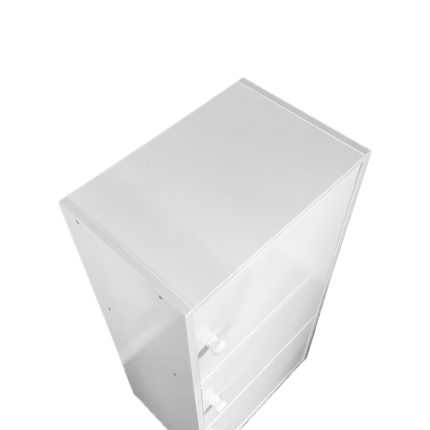 Three Door Storage Utility Cabinet Entryway Living Room Garage Hallway Bathroom White Wooden Knob Handle White Particle Board Mdf