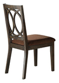 Jameson Brown Fabric & Espresso Finish Side Chair Set Of 2 Brown,Espresso Fabric,Synthetic Wood