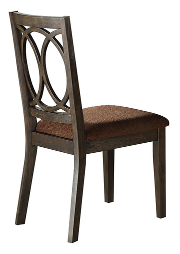 Jameson Brown Fabric & Espresso Finish Side Chair Set Of 2 Brown,Espresso Fabric,Synthetic Wood