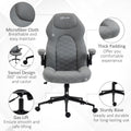 Vinsetto Gaming Chair With Flip Up Arm, High Back Desk Computer Chair, Gamer Chair With Adjustable Height And Swivel Wheellight Gray Light Gray Polyester