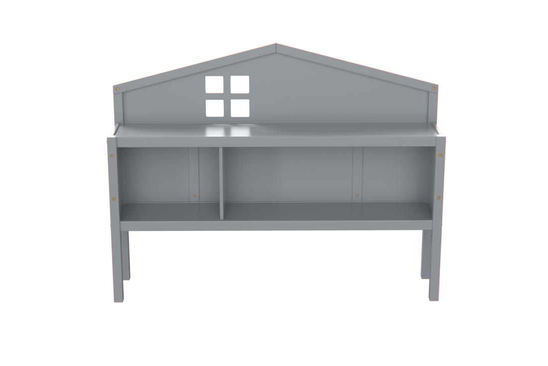 Headboard Storage Cabinet For Full Size Montessori Floor Bedgrey,Freely Collocation Grey Mdf