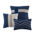 7 Piece Faux Suede Comforter Set Blue Cal King California King Blue Polyester