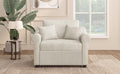 Chenille Convertible Sleeper Chair With Adjustable Backrest, 3 In 1 Lounger Chair Turns Into Bed, Single Bed For Living Room, Beige Beige Chenille