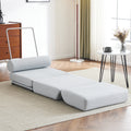 Single Sofa Chair Foldable Single Sofa Bed With Pillow,Portable Foldable Sofa Bed,Leisure Sofa Chair,Easy To Store,Made Ofand Wearable Linen Light Grey Blue Primary Living Space Modern Foam Linen