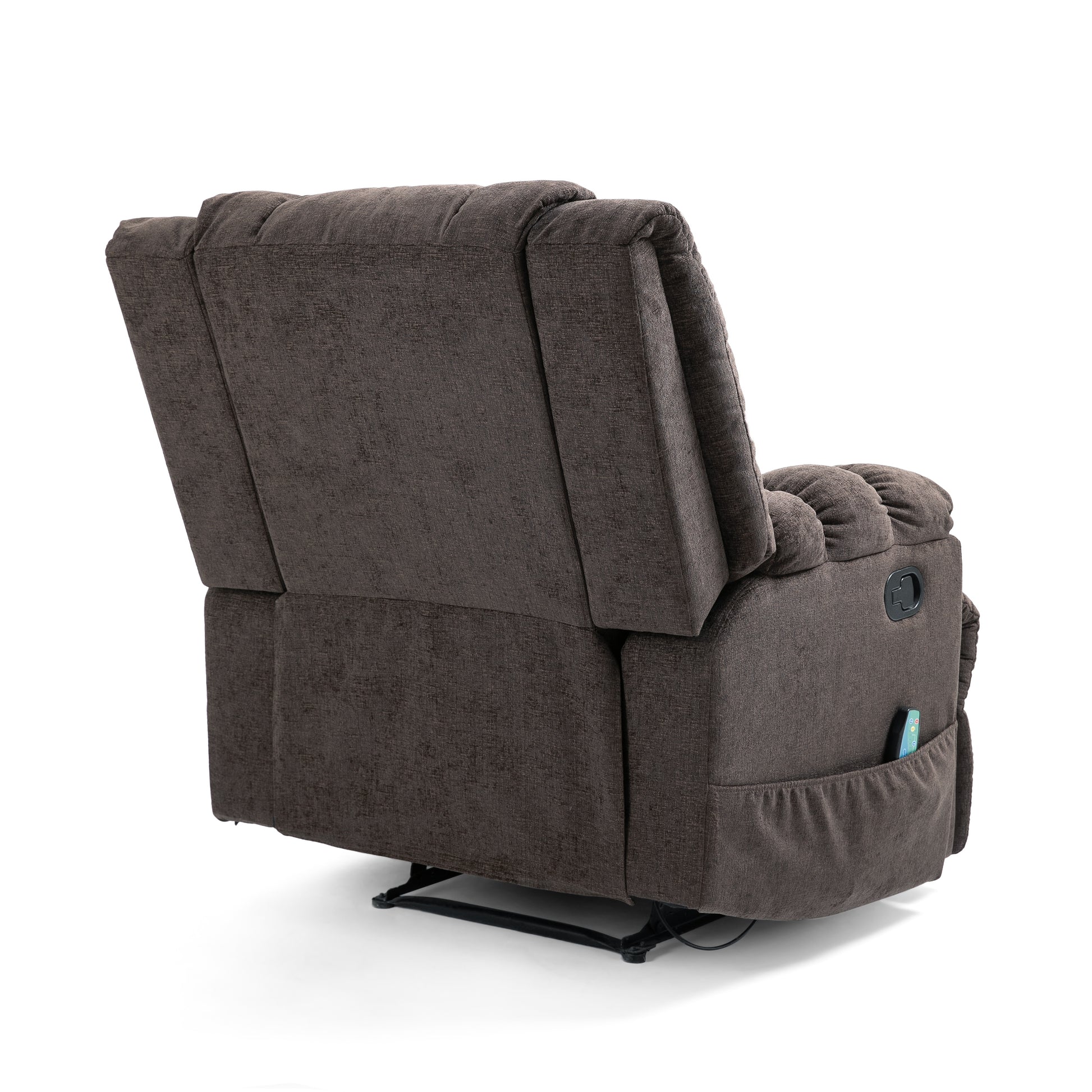 Massage Recliner Brown Fabric