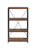 Bob Weathered Oak & Black Finish Bookshelf Black,Oak Metal,Synthetic Wood