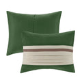 7 Pc Pieced Faux Suede Comforter Set Green Cal King California King Green Polyester