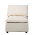 Modern Upholstered Middle Module For Modular Sectional,Sectional Sofa Couch Accent Armless Chair, Chenille Beige Beige Fabric 1 Seat