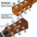 Beginner Metal Resonator Guitar, Full Size Circular Neck Traditional Resonator, Built In Preamplifier Tiger Wood