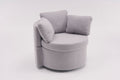 029 Teddy Fabric Swivel And Storage Chair With Back Cushion For Living Room,Light Gray Light Gray Primary Living Space Modern Foam Teddy