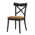 Brown And Black Side Chair Set Of 2 Solid Black Brown Dining Room Modern Side Chair Cross Back Set Of 2 Wood Fabric