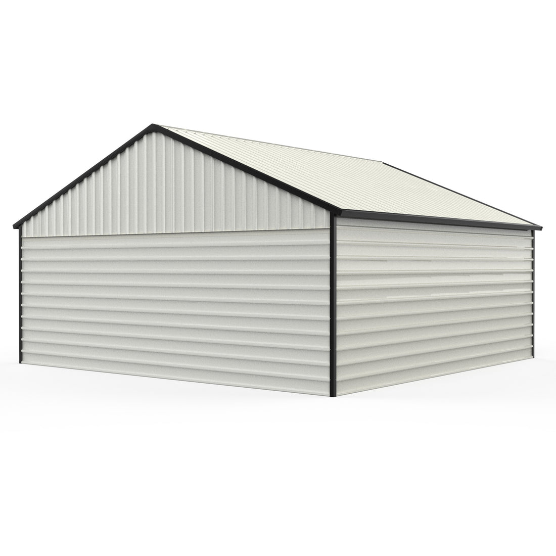 23Ft X 22Ft Double Garage Metal Shed With Side Entry Door White Garden & Outdoor Metal