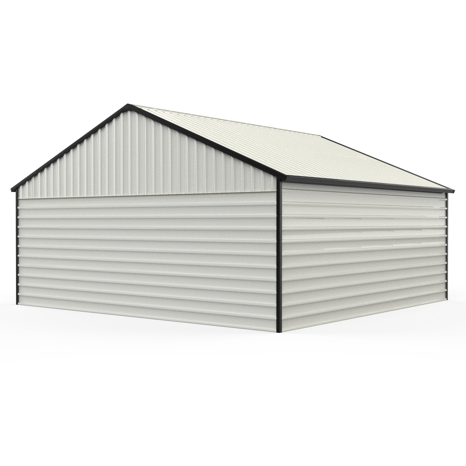 23Ft X 22Ft Double Garage Metal Shed With Side Entry Door White Garden & Outdoor Metal