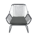 Milan 3Pc Chat Set Gray Pe Rattan Iron Waterproof Fabric
