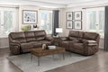 Plush Modern Design Living Room Reclining Loveseat Brown Microfiber Upholstery Solid Wood Frame Furniture 1Pc Brown Microfiber Wood Primary Living Space Modern Plywood,Solid Wood