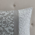 Embroidered 8 Piece Comforter Set Grey Queen Queen Grey Polyester