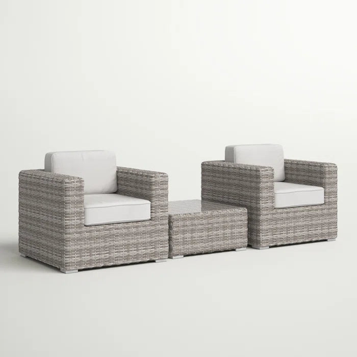 Fully Assembled Rattan Wicker 2 Person Seating Set With Cushions Gray,Grey Mix Wicker