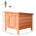 Pawhut Small Wooden Rabbit Hutch Bunny Cage Guinea Pig Cage Duck House Dog House With Openable & Waterproof Roof, Natural Natural Wood