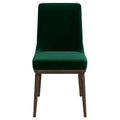 Laura Mid Century Modern Solid Wood Dining Chair Set Of 2 Green Velvet