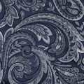 Jacquard Window Rod Pocket Valance With Beads Navy 50X18