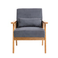 Leisure Chair With Solid Wood Armrest And Feet, Leisure Chair, Wood Frame, Velvet, L, Solid Rubber Wood Legs, Mid Century Modern Accent Chair, For Living Room Bedroom Studio Chair,Two Packs Dark Gray Corduroy