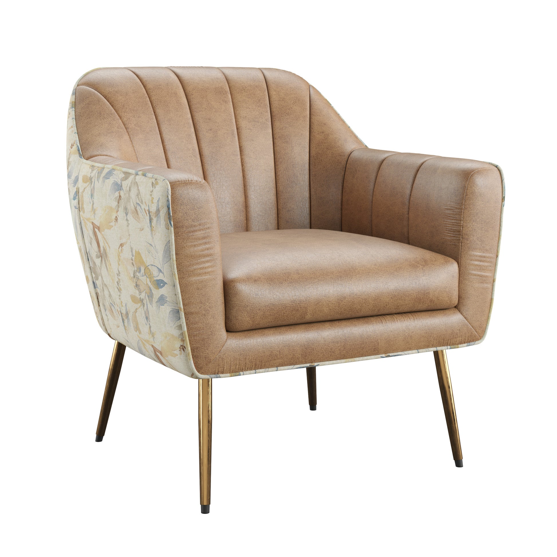 Rose Brown Accent Chair Brown Foam Solid Wood