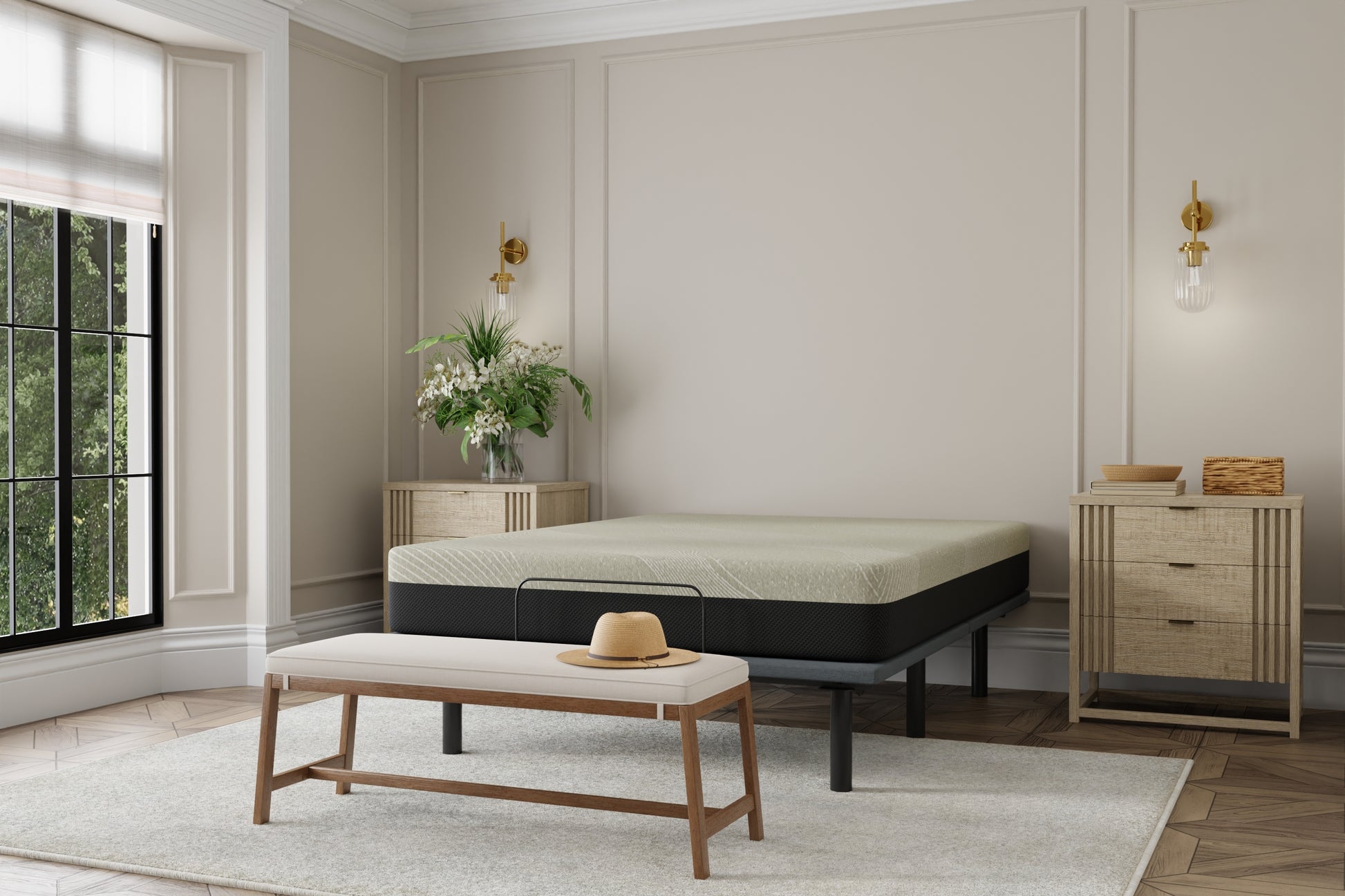 Gel Comfort 8" Queen Firm Mattress Black Gray Foam Queen