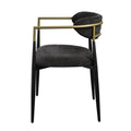 Jaramillo Black Chenille & Black Finish Side Chair Set Of 2 Black Chenille