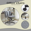 Armless Desk Chairs With Wheels Office Chair Vanity Chair With Technical Cloth Adjustable Swivel Computer Task Chairs For Home Base, Bedroom,Pink Gray Gray Polyester Blend