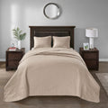 Reversible Quilt Set Khaki King Cal King Khaki Cotton