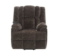 Pacay Brown Chenille Power Motion Recliner With Lift, Heating & Massage Function Brown Chenille