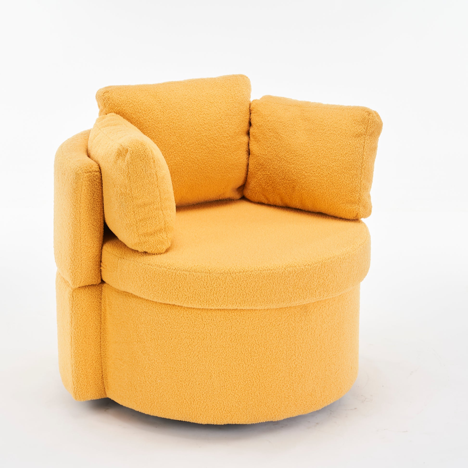 029 Teddy Fabric Swivel And Storage Chair With Back Cushion For Living Room,Yellow Yellow Primary Living Space Modern Foam Teddy