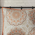 6 Piece Reversible Quilt Set With Throw Pillows Orange Full Queen Orange Cotton
