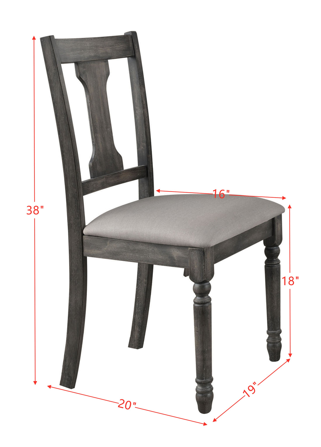 Wallace Tan Linen & Weathered Gray Finish Side Chair Set Of 2 Gray,Tan Linen,Synthetic Wood