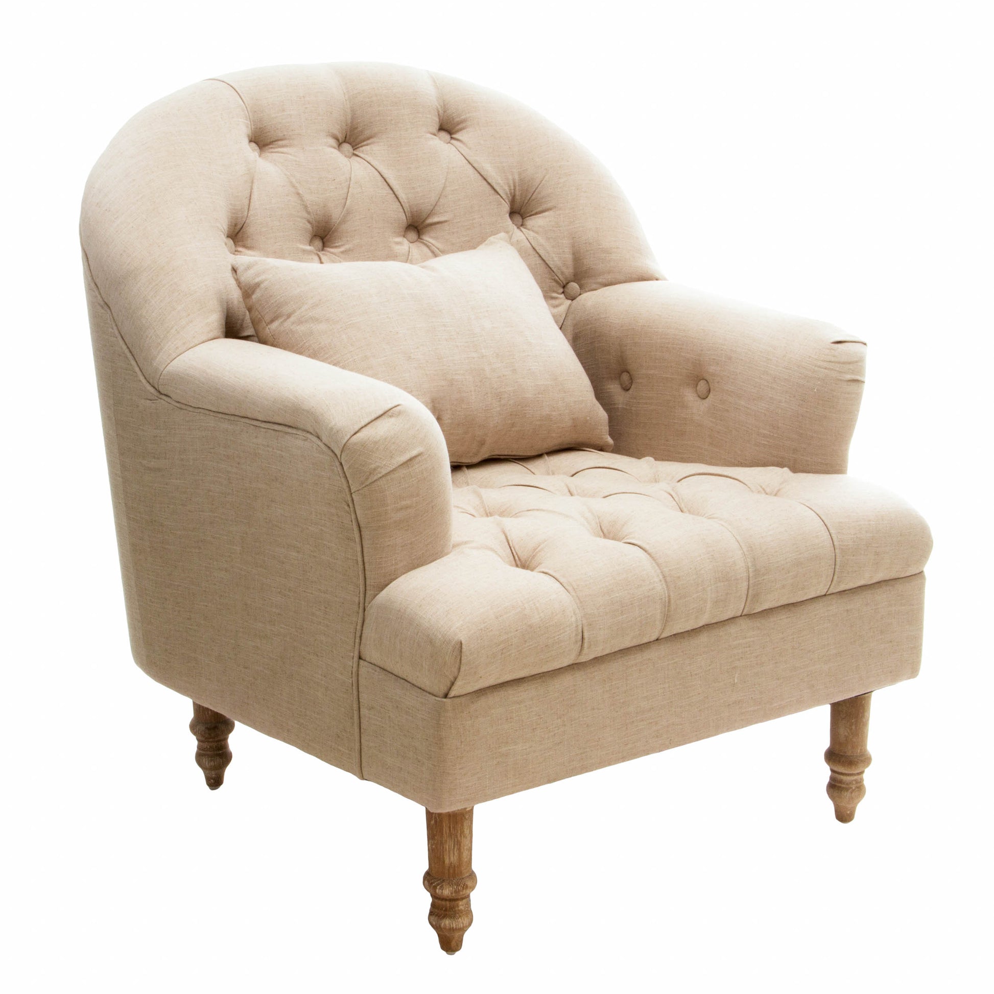 Anatasia Tufted Chair Beige Fabric