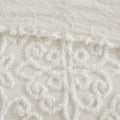 3 Piece Tufted Cotton Chenille Bedspread Set Off White King Cal King Off White Cotton