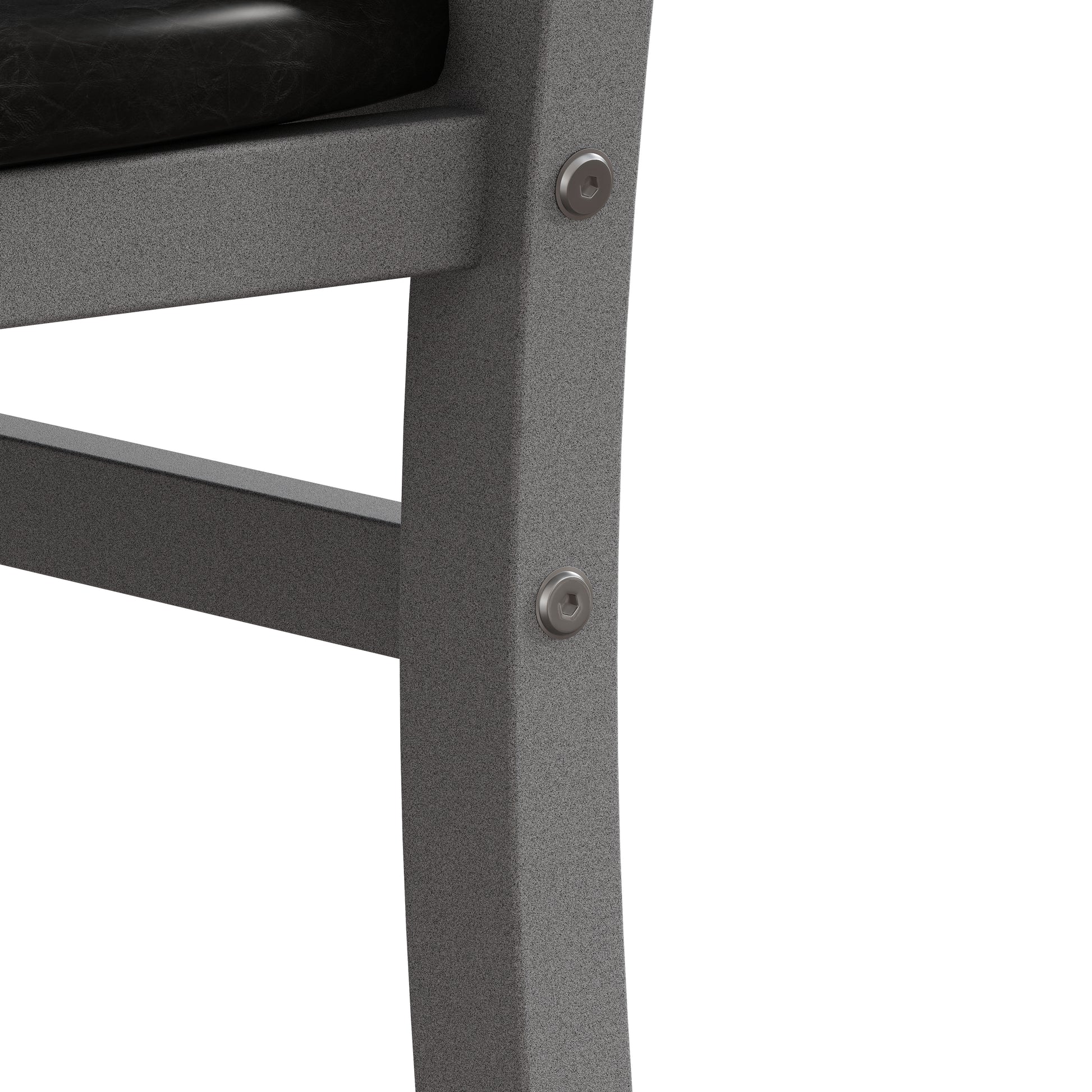 Metal Dining Chairs Set Of 2, Steel Legs And Pu Leather Seats, High Back Armless Dining Chairs, For Kitchen, Living Room, Grey Grey Steel