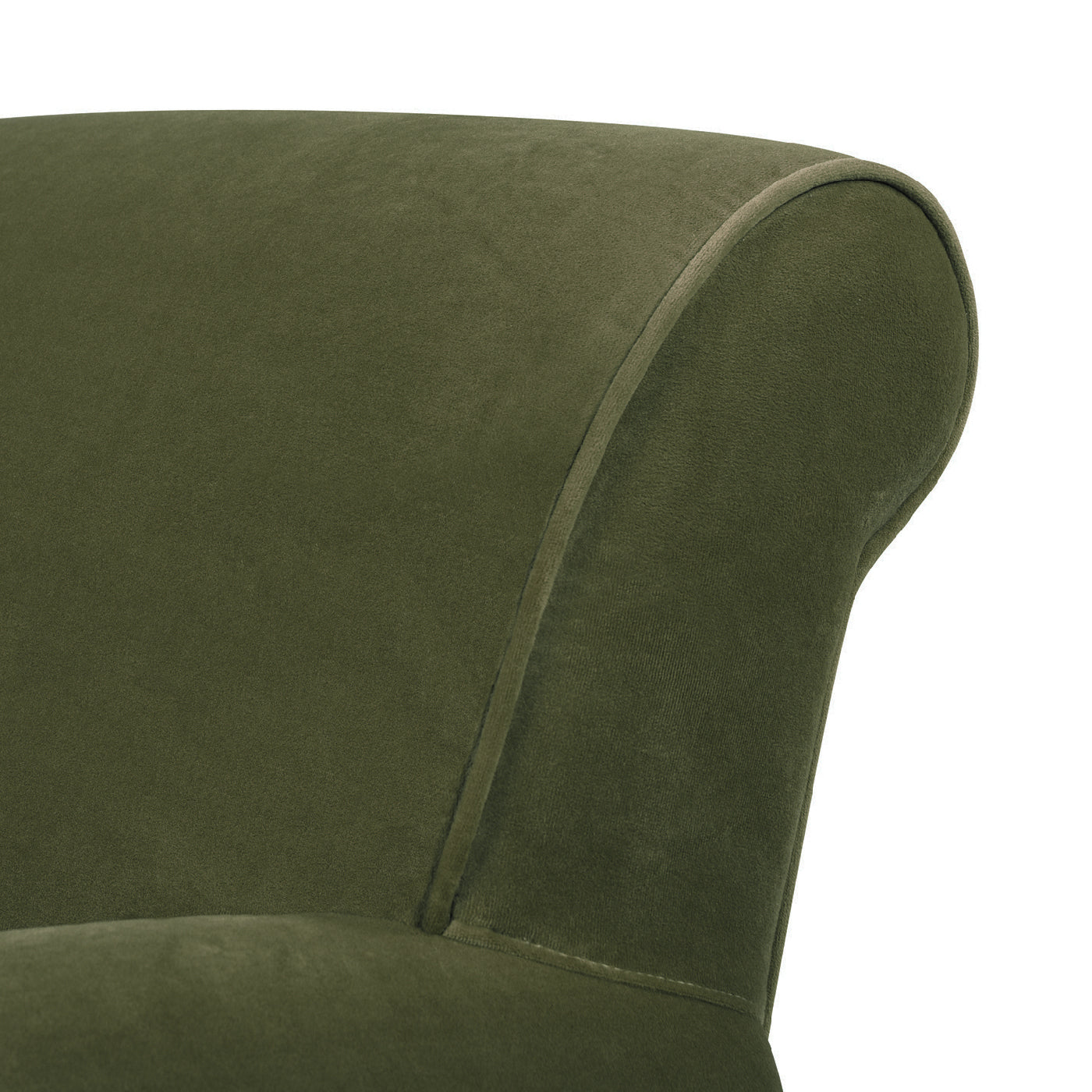Alana 38" Lawson Accent Arm Chair Metal Casters, Olive Green Performance Velvet Olive Green Foam Velvet