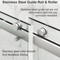 56 To 60'' W X 76'' H Frameless Shower Door, Double Sliding Shower Door With Premium 3 8'' 10Mm Thick Tempered Glass, Stainless Steel, Brushed Nickel Brushed Nickel Bathroom Modern Tempered Glass