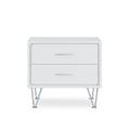 Deoss White Finish Accent Table White Mdf,Metal