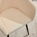 Ts Stripe Dinding Chair Creamy White Velvet