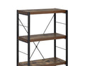 Bob Weathered Oak & Black Finish Bookshelf Black,Oak Metal,Synthetic Wood