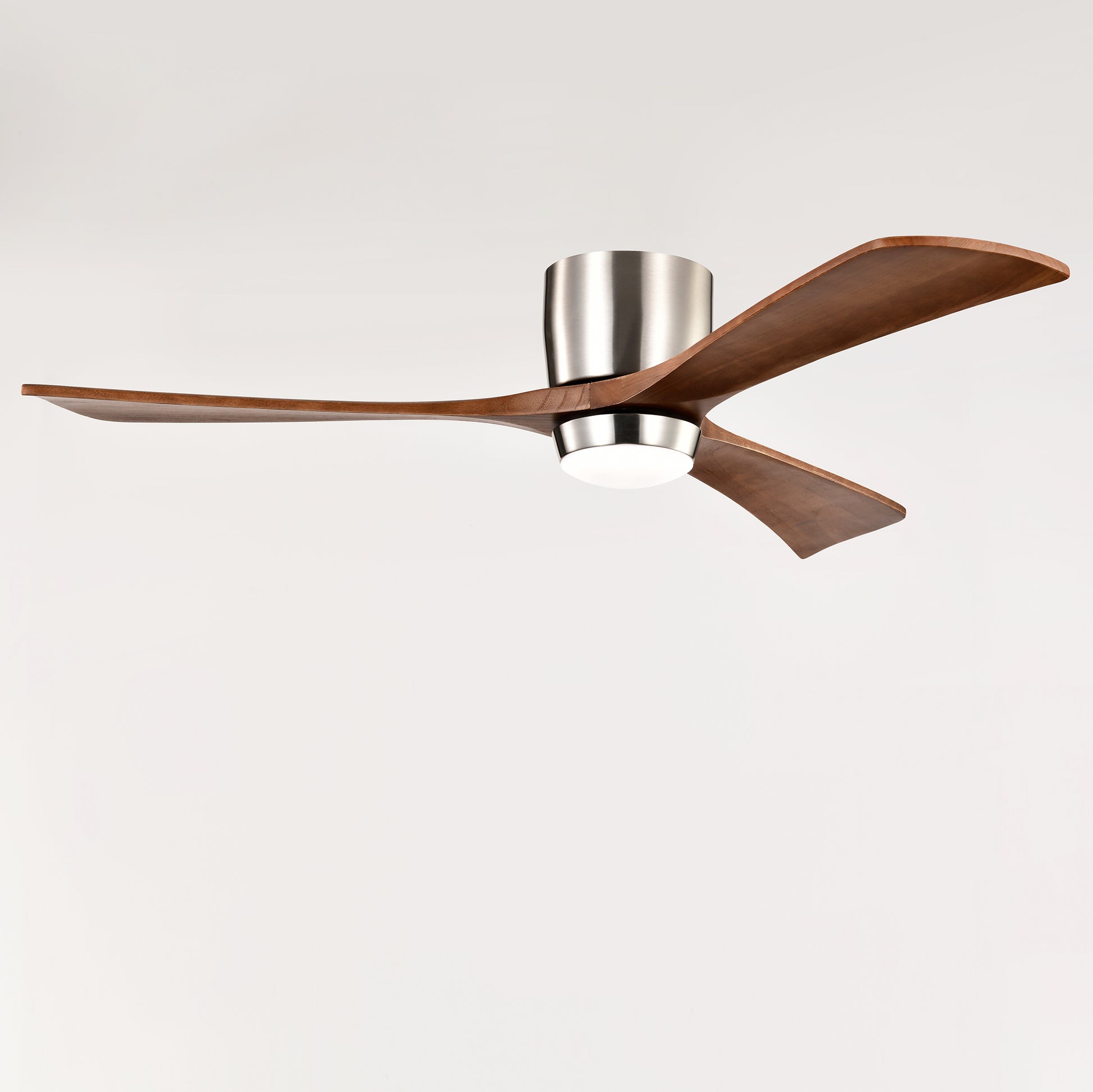 52" Ceiling Fan With Lights Remote Control,Quiet Dc Motor 3 Wood Blade Ceiling Fans 6 Speed Levels,Reversible Ceiling Fan, For Patio Living Room, Bedroom, Office,Indoor. Stain Nickel Walnut Nickel