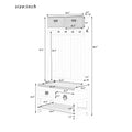 Hall Tree With 6 Hooks And Hinged Lid, Coat Hanger, Entryway Bench, Storage Bench, 3 In 1 Design, 69Inch, For Entrance, Hallway Brown Mdf