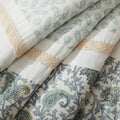 9 Piece Cotton Percale Comforter Set Aqua Cal King California King Aqua Polyester