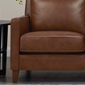 Ashby Leather Loveseat Pecan Down Filling Genuine Leather